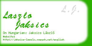 laszlo jaksics business card